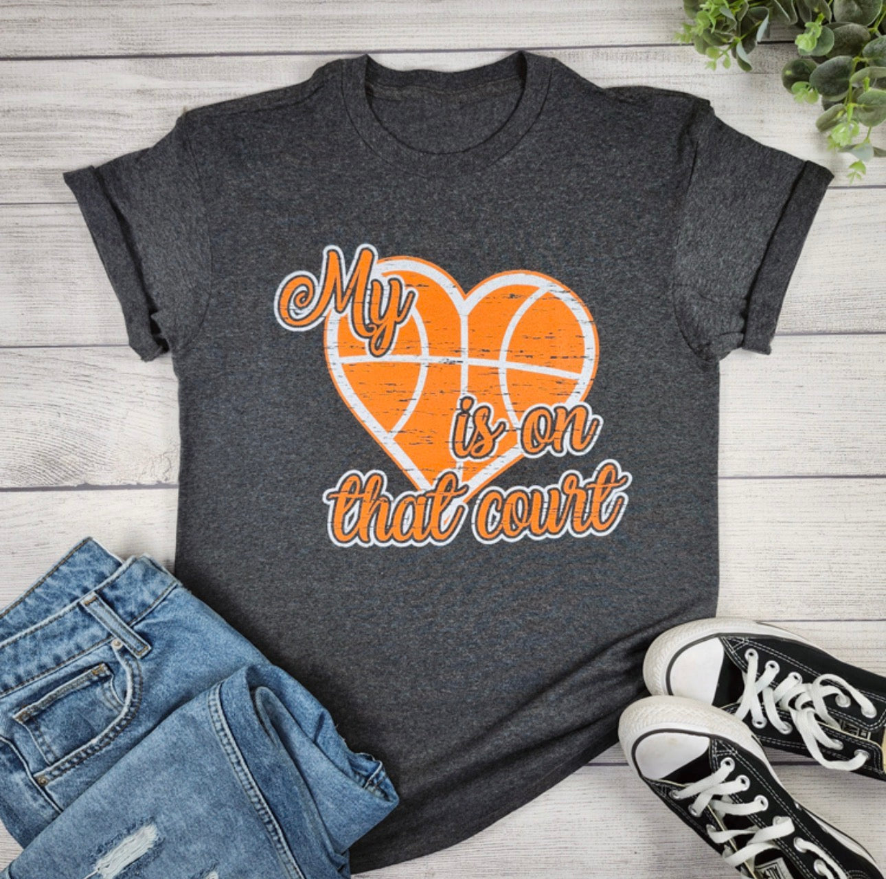 My heart Is On That Court Basketball T-shirt