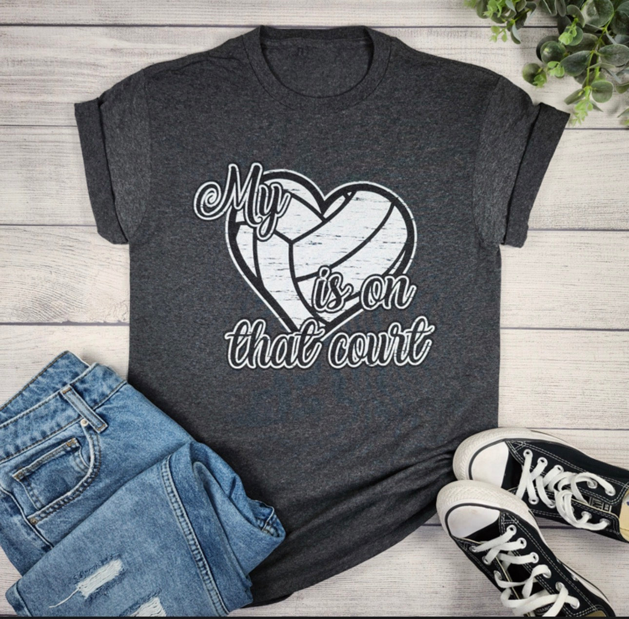 My Heart Is On That Court Volleyball T-shirt